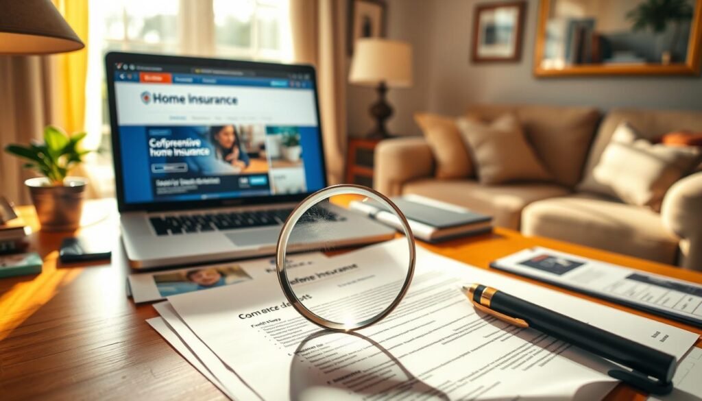 A-sunlit-home-office-desk-neatly-organized-featuring-various-home-insurance-policy-documents--1024x585 Insider Tips: Buying Home Insurance Online