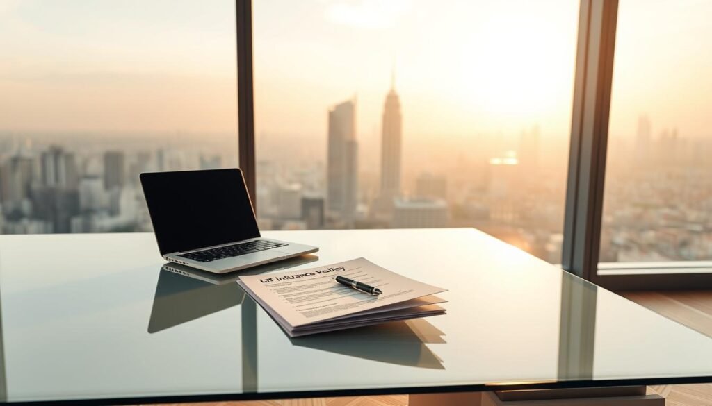 A-well-lit-3D-render-of-a-modern-minimalist-office-workspace-with-a-glass-topped-desk-a-1024x585 Find the Right Life Insurance Cost for You