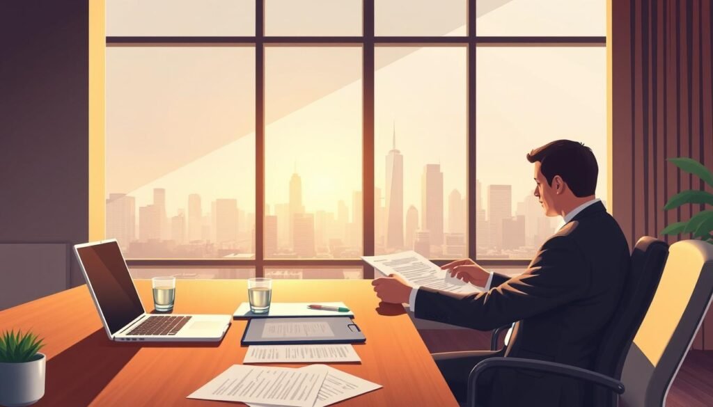 a-detailed-illustration-of-universal-life-insurance-featuring-a-modern-office-with-a-large-1024x585 Exploring the Various Types of Life Insurance